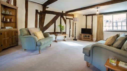 The sitting and dining room at Minstergate, Yorkshire